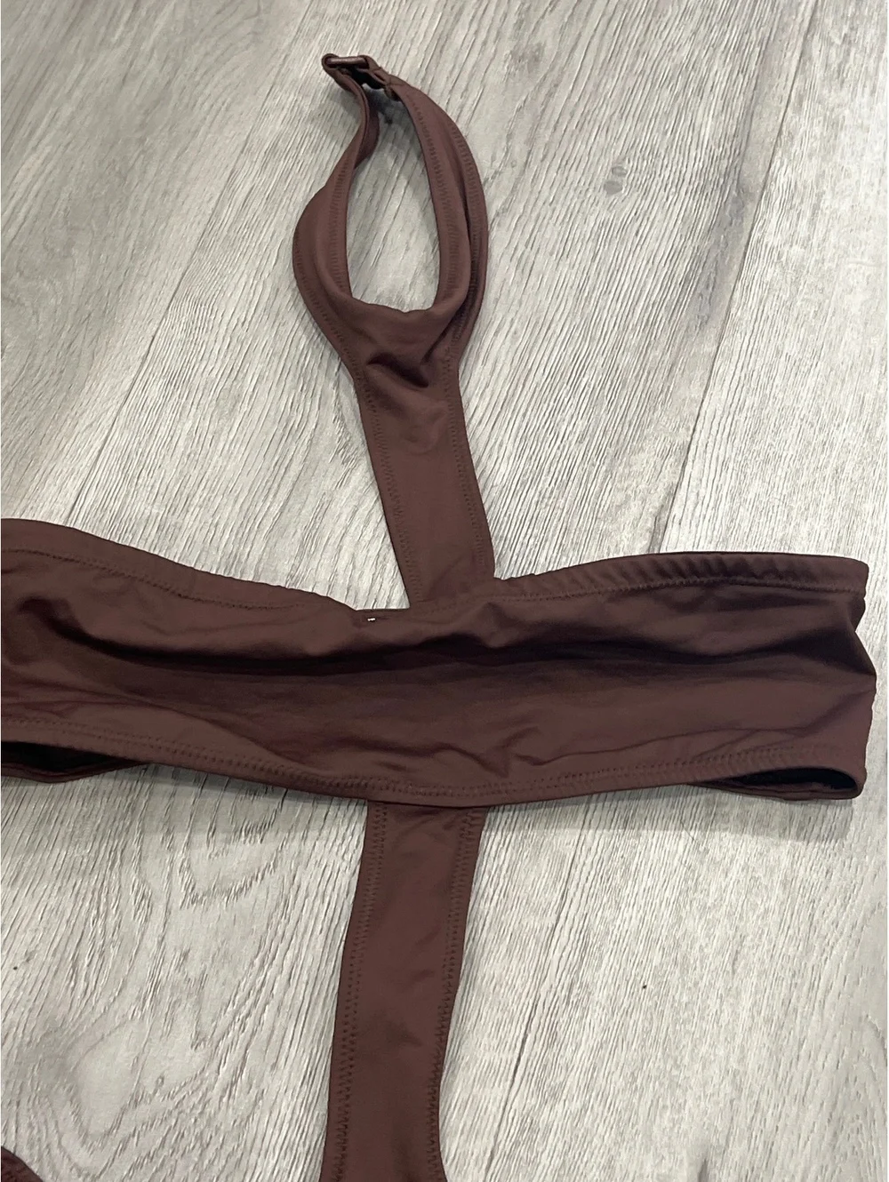 nwot Skims swim cut- out halter monokoni in cocoa